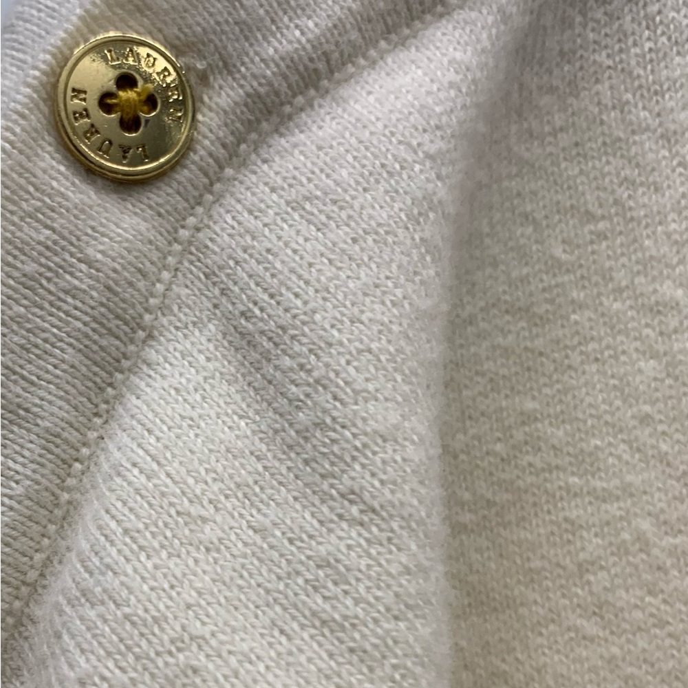 Lauren Ralph Lauren Nautical preppy striped sweater gold shoulder buttons 2X - Picture 4 of 5